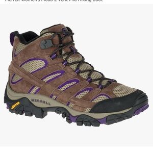 Merrell Women's Moab 2 Vent Mid Hiking Boot - Brown and Purple